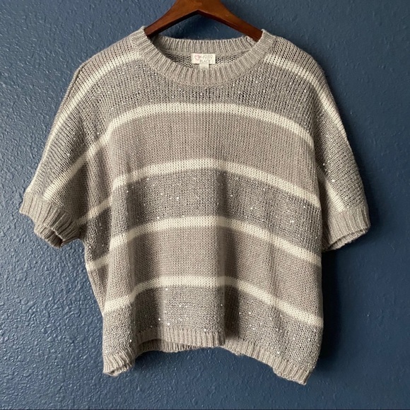 NWT Children’s Place Sequined Short Sleeve Sweater - Picture 1 of 5